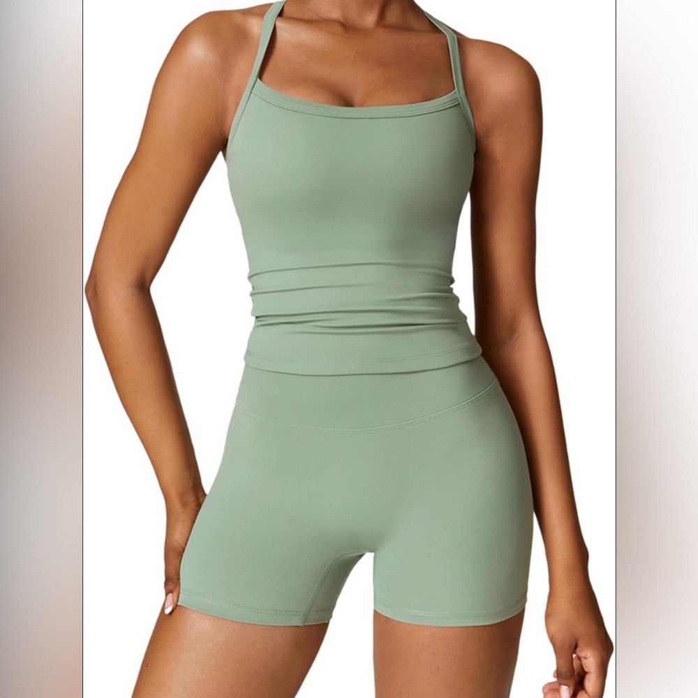 Women's Green Athletic Set